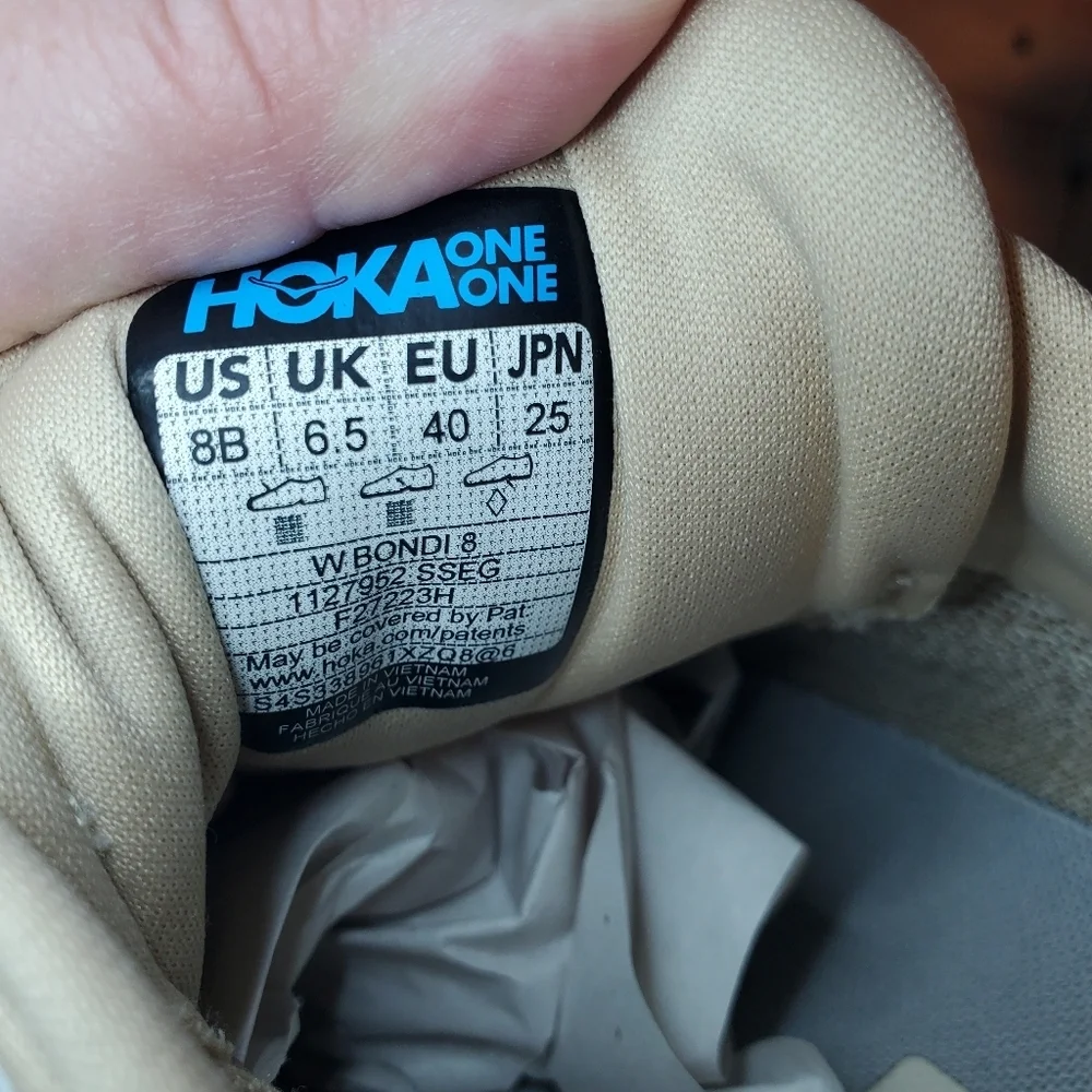 Hoka Womens 8B Bondie 8 Shifting Sand/Eggnog Athletic Running Shoes Sneakers - Picture 11 of 11